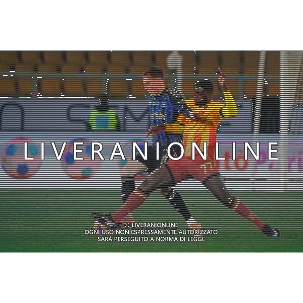 TVEM December 12, 2025 Lecce, Italy - US Lecce vs Pisa - Italian soccer serie A 2025/26 - Via Del Mare Stadium. In the pic: Michel Aebischer of Pisa in action against Mohamed Kaba of US Lecce ©TVEM Emmanuele Mastrodonato - AGENZIA ALDO LIVERANI SAS