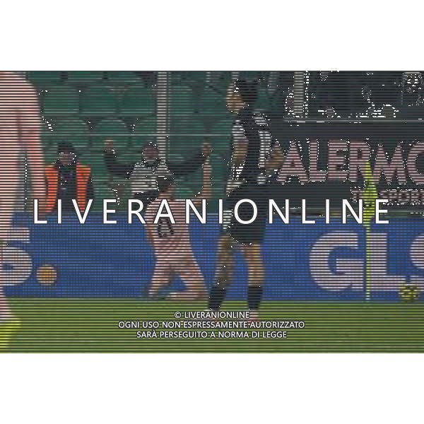 Palermo, Italia, 12 dicembre 2025. Stadio Renzo Barbera, Palermo vs Sampdoria, match valido per il campionato di Serie B 2025/2026. Nella foto: Esultanza Jeremy Le Douaron (Palermo FC) ©TVFS Federico Serra - AGENZIA ALDO LIVERANI SAS