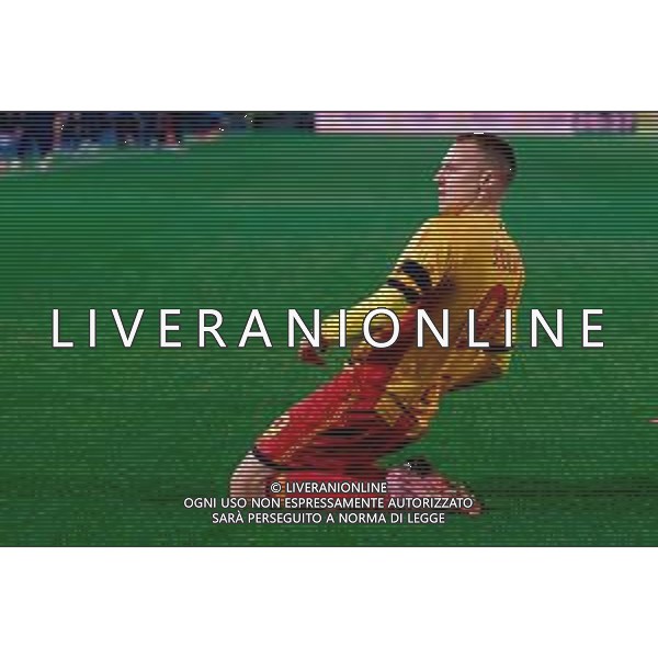 TVEM December 12, 2025 Lecce, Italy - US Lecce vs Pisa - Italian soccer serie A 2025/26 - Via Del Mare Stadium. In the pic: Nikola Stulic of US Lecce celebrates after scoring a goal ©TVEM Emmanuele Mastrodonato - AGENZIA ALDO LIVERANI SAS