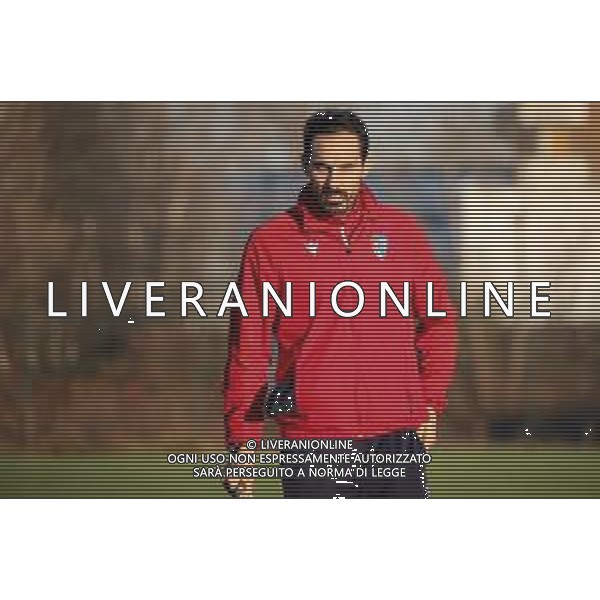 TVRCOR Panchina Pro Patria affidata al mister Francesco Bolzoni nella foto Francesco Bolzoni - Busto Arsizio (VA) Stadio Carlo Speroni - 12.12.2025 ©TVRCOR Corradin Roberta - AGENZIA ALDO LIVERANI SAS