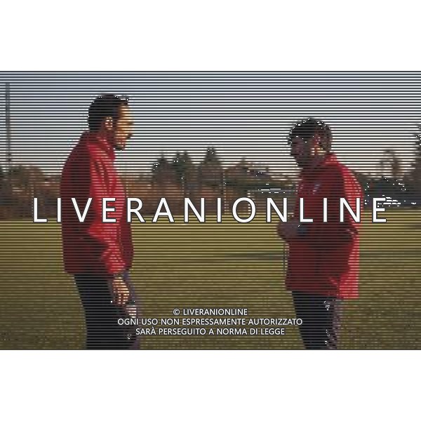 TVRCOR Panchina Pro Patria affidata al mister Francesco Bolzoni nella foto Francesco Bolzoni e Giuseppe Le Noci - Busto Arsizio (VA) Stadio Carlo Speroni - 12.12.2025 ©TVRCOR Corradin Roberta - AGENZIA ALDO LIVERANI SAS