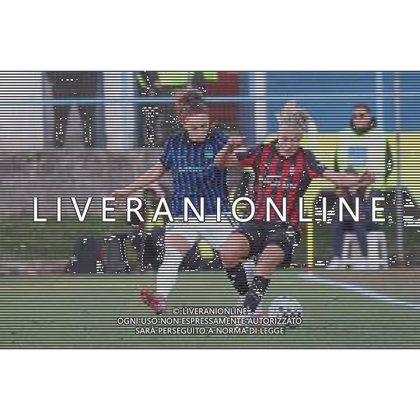 TVRCOR A.C. Milan vs F.C. Internazionale – Serie A Women Athora nella foto Glionna Benedetta e Koivisto Emma Solbiate Arno (VA) Stadio Felice Chinetti 9a giornata foto Roberta Corradin/Agenzia Aldo Liverani sas - 13.12.2025 ©TVRCOR Corradin Roberta - AGENZIA ALDO LIVERANI SAS