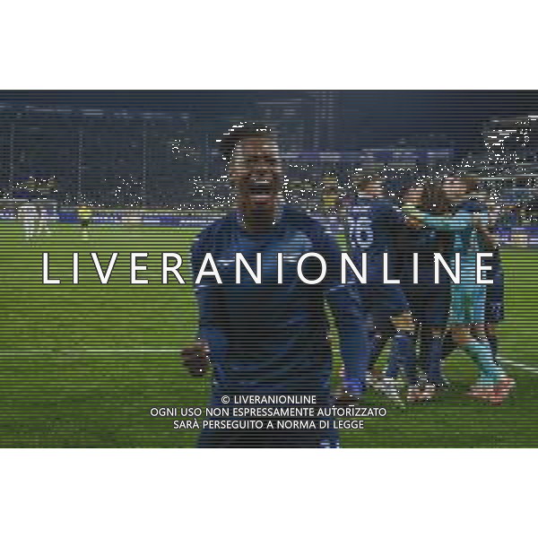 Esultanza finale - Tijjani Noslin of SS Lazio celebrate the victory at the end of Parma Calcio vs SS Lazio, 15° Serie A Enilive 2025-26 game at Ennio Tardini in Parma (PR), Italy, on Dicember 13, 2025. (Photo by Davide Casentini)- AGENZIA ALDO LIVERANI SAS