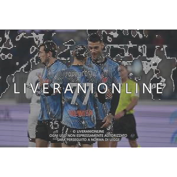 TVRG Atalanta vs Cagliari nella foto Gianluca Scamacca (Atalanta) e Davide Zappacosta (Atalanta) esultanza dopo il gol dell\'1 a 0 Bergamo 13-12-2025 New Balance Arena - Stadio di Bergamo Atalanta vs Cagliari Campionato Serie A Enilive - 15a giornata foto Roberto Garavaglia/Agenzia Aldo Liverani sas