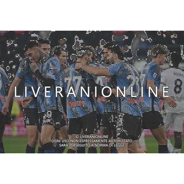 TVRG Atalanta vs Cagliari nella foto giocatori Atalanta esultanza dopo il gol dell\'1 a 0 Bergamo 13-12-2025 New Balance Arena - Stadio di Bergamo Atalanta vs Cagliari Campionato Serie A Enilive - 15a giornata foto Roberto Garavaglia/Agenzia Aldo Liverani sas