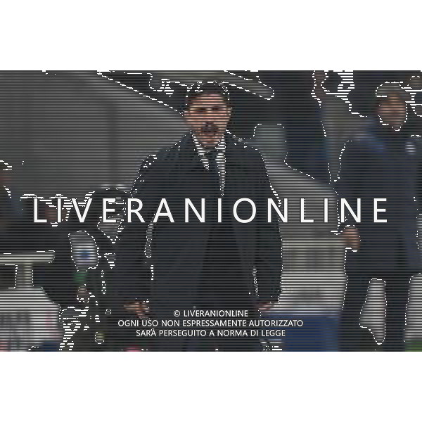 TVRG Atalanta vs Cagliari nella foto Fabio Pisacane allenatore Cagliari Bergamo 13-12-2025 New Balance Arena - Stadio di Bergamo Atalanta vs Cagliari Campionato Serie A Enilive - 15a giornata foto Roberto Garavaglia/Agenzia Aldo Liverani sas