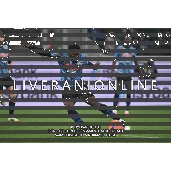 TVRG Atalanta vs Cagliari nella foto Yunus Musah (Atalanta) al tiro Bergamo 13-12-2025 New Balance Arena - Stadio di Bergamo Atalanta vs Cagliari Campionato Serie A Enilive - 15a giornata foto Roberto Garavaglia/Agenzia Aldo Liverani sas