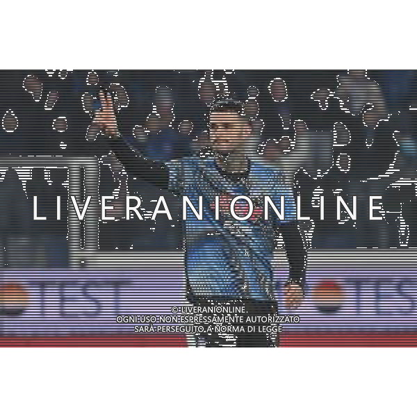 TVRG Atalanta vs Cagliari nella foto Gianluca Scamacca (Atalanta) esultanza dopo il gol del 2 a 1 Bergamo 13-12-2025 New Balance Arena - Stadio di Bergamo Atalanta vs Cagliari Campionato Serie A Enilive - 15a giornata foto Roberto Garavaglia/Agenzia Aldo Liverani sas