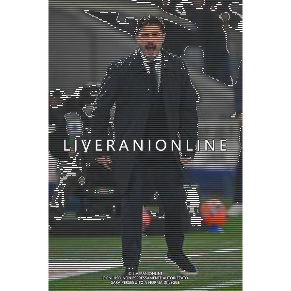 TVRG Atalanta vs Cagliari nella foto Fabio Pisacane allenatore Cagliari Bergamo 13-12-2025 New Balance Arena - Stadio di Bergamo Atalanta vs Cagliari Campionato Serie A Enilive - 15a giornata foto Roberto Garavaglia/Agenzia Aldo Liverani sas