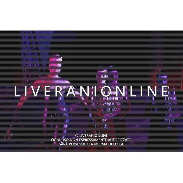 Roma 09/03/2006 - Spettacolo teatrale \' Dracula Opera Rock \' prodotto da David Zard con la regia di Alfredo Arias e le musiche della PFM. Protagonisti Vittorio Matteucci ( dracula ), Sabrina De Siena ( Mina Murray ), Fabio Privitera ( reinfield