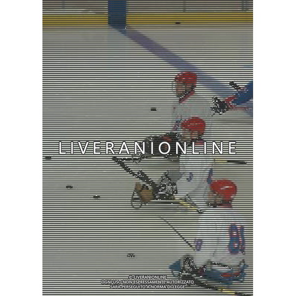 TORINO 08/02/2006 IX PAROLIMPIADI INVERNALI ICE SLEDGE HOCKEY MASCHILE NELLA FOTO LA NAZIONALE INGLESE IN ALLENAMENTO PH GIGI ARCAINI/AG. ALDO LIVERANI
