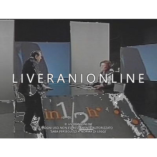 TRASMISSIONE TELEVISIVA \'IN MEZZORA\' NELLA FOTO: SILVIO BERLUSCONI E ANNUNZIATA LUCIA AG LIVERANI,OBBLIGATORIO CITARE LA FONTE TELEVISIVA