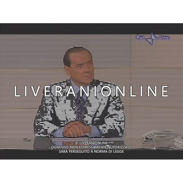 Roma 14/03/2006 Faccia a Faccia Televisivo del presidente del Consiglio Silvio Berlusconi con Romano Prodi obbligatorio citare la fonte televisiva ph agenzia aldo liverani
