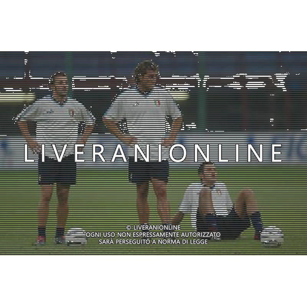 Milano San Siro 18/08/2003 allenamento nazionale italiana nella foto Vieri Christian e Del Piero Alessandro* foto Bagnai/Agenzia Aldo Liverani