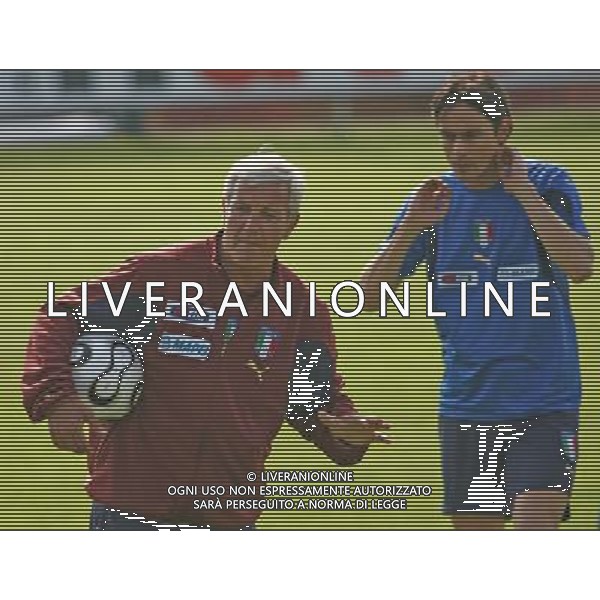 ROMA CENTRO SPORTIVO LA BORGHESIANA 2/5/2006 ALLENAMENTO DELLA NAZIONALE NELLA FOTO LIPPI ED INZAGHI FOTO AG ALDO LIVERANI