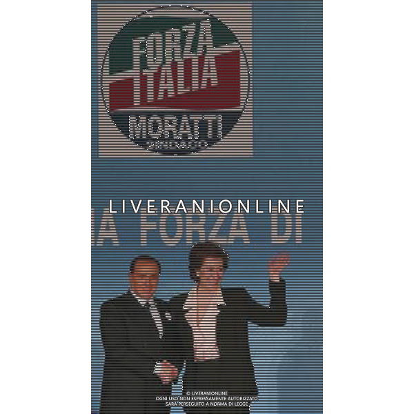Milano 3 maggio 2006 Conferenza stampa presentazione Lista Forza Italia alle amministrative di Milano nella foto: Berlusconi Silvio e Moratti Letizia foto Andry / Ag. Aldo Liverani