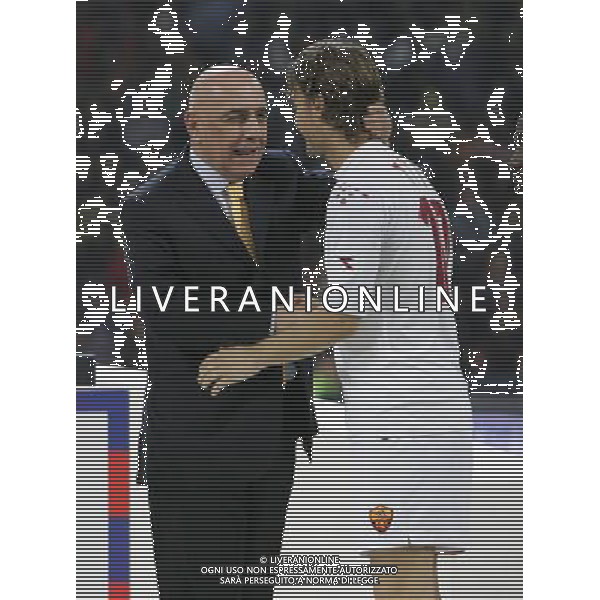 inter - roma finale ritorno coppa italia tim cup 11/05/2006 nella foto adriano galliani con totti francesco ph luzzani/ag. aldo liverani