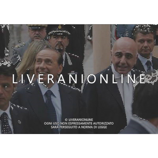 Cernobbio Lago di como 05/09/2005 Battesimo di Jordan il primogenito di Andriy Shevchenko e Kristen Pazik nella foto silvio berlusconi con adriano galliani ph Andry/agenzia aldo liverani