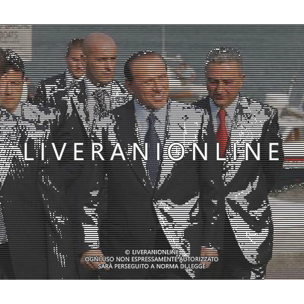 Cernobbio Lago di como 05/09/2005 Battesimo di Jordan il primogenito di Andriy Shevchenko e Kristen Pazik nella foto il presidente del consiglio Silvio Berlusconi ph Andry/agenzia aldo liverani