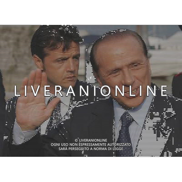Cernobbio Lago di como 05/09/2005 Battesimo di Jordan il primogenito di Andriy Shevchenko e Kristen Pazik nella foto il presidente del consiglio Silvio Berlusconi ph Andry/agenzia aldo liverani