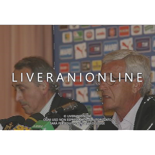 Roma (Park Hotel Parco dei Principi) - 15 / 05 / 2006 Conferenza stampa del commissario Tecnico della nazionale italiana Marcello Lippi per le convocazioni per Germania 2006 - nella foto: Marcello LIPPI e Giancarlo ABETE ph corradetti/ag. Aldo Liverani