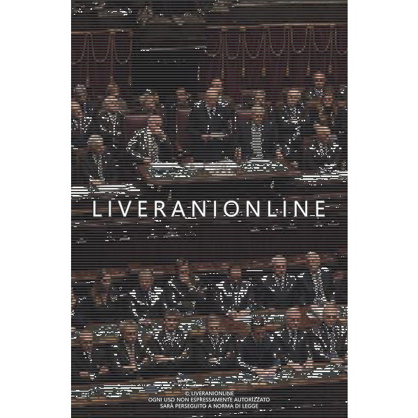 ROMA, 15 MAGGIO 2006 SEDUTA COMUNE CAMERA E SENATO CON I RAPPRESENTANTI DELLE REGIONI PER IL GIURAMENTO DEL PRESIDENTE DELLA REPUBBLICA GIORGIO NAPOLITANO NELLA FOTO IL DISCORSO DI GIORGIO NAPOLITANO SOTTO IL GOVERNO BERLUSCONI USCENTE ( ULTIMA APPARIZ