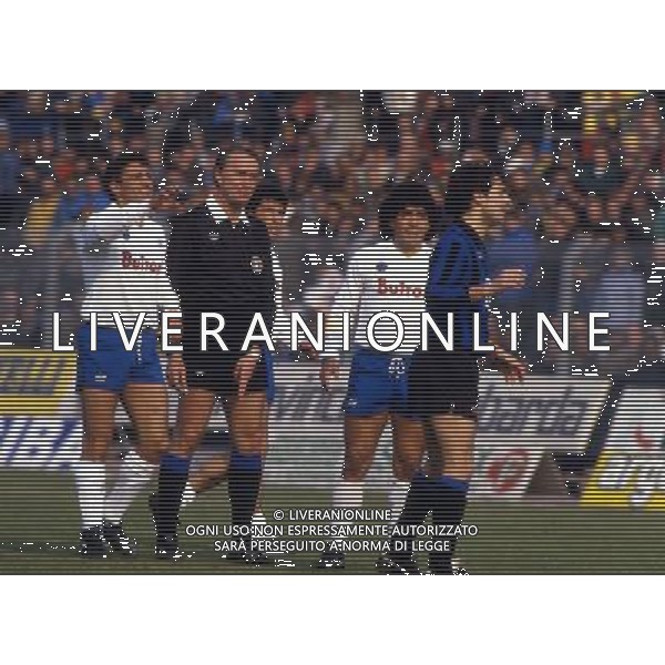 PAOLO BERGAMO 1986 Atalanta-Napoli con Maradona-Bagni-Giordano archivio Giovanni Liverani / AG.Aldo liverani