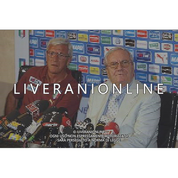 Coverciano (Fi) 22/05/2006 Raduno della Nazionale Italiana di Calcio nella foto guido rossi (commissario FIGC) in conferenza stampa con marcello lippi ph gianni nucci/ag. aldo liverani