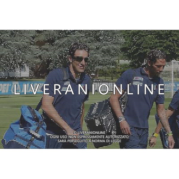 Coverciano (Fi) 22/05/2006 Raduno e allenamento della Nazionale Italiana di Calcio nella foto luca toni e marco materazzi ph gianni nucci/ag. aldo liverani