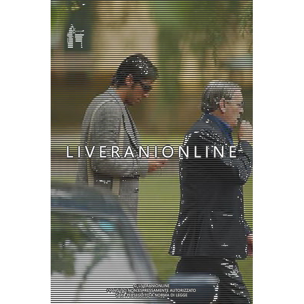 Coverciano (Fi) 24/05/2006 Ritiro della nazionale italiana (terzo giorno) nella foto Gigi Riva con Gianluigi Buffon che lascia il centro sportivo per recarsi a Parma dove verrˆ interrogato ph gianni nucci/ag. aldo liverani