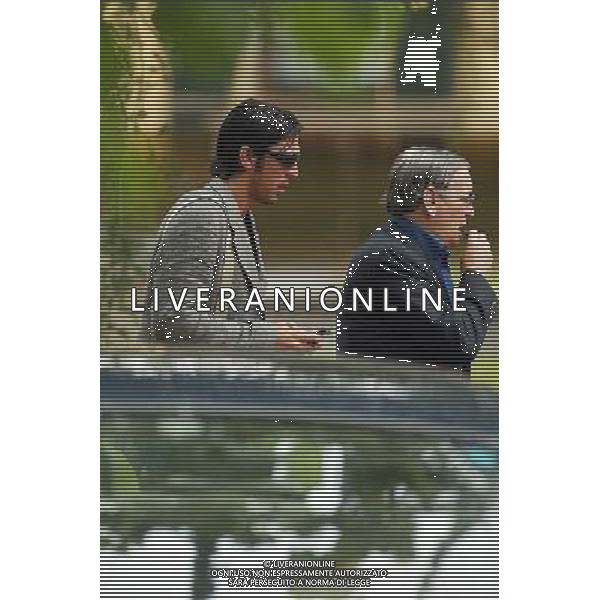 Coverciano (Fi) 24/05/2006 Ritiro della nazionale italiana (terzo giorno) nella foto Gigi Riva con Gianluigi Buffon che lascia il centro sportivo per recarsi a Parma dove verrˆ interrogato ph gianni nucci/ag. aldo liverani