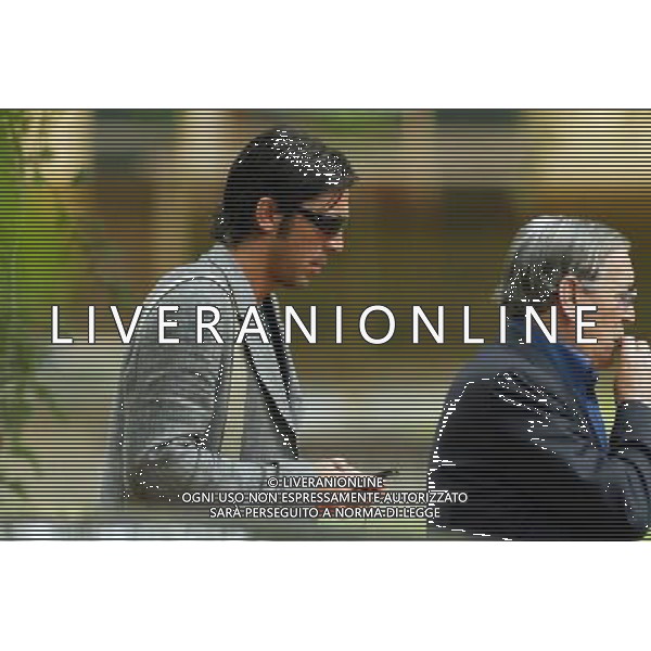 Coverciano (Fi) 24/05/2006 Ritiro della nazionale italiana (terzo giorno) nella foto Gigi Riva con Gianluigi Buffon che lascia il centro sportivo per recarsi a Parma dove verrˆ interrogato ph gianni nucci/ag. aldo liverani