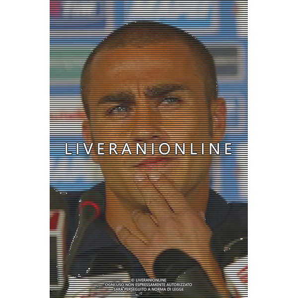 Coverciano (Fi) 24/05/2006 allenamento della Nazionale Italiana di Calcio in ritiro nella foto Fabio Cannavaro in conferenza Stampa ph gianni nucci/ag. aldo liverani