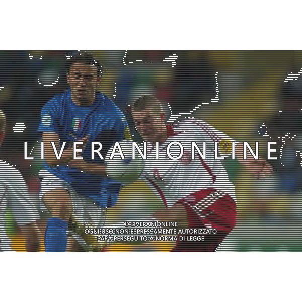 ITALIA - DANIMARCA EUROPEI UNDER 21 AVEIDO - PORTOGALLO 24/05//2006 NELLA FOTO: GIAMPAOLO PAZZINI CON AGGER PH BELLINI/AG. ALDO LIVERANI