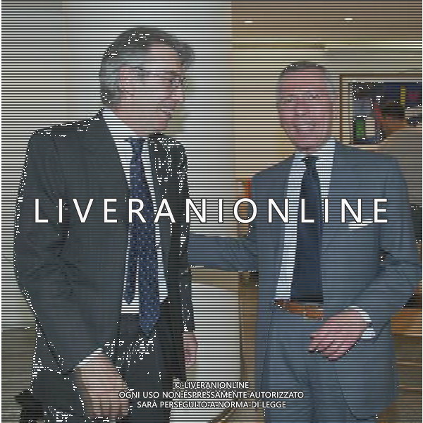 MILANO 26/5/2006 LARGO CORSIA DEI SERVI DIBATTITO: -LO SPORT E LA CITTA\'. DA DOVE PARTIRE?- NELLA FOTO MASSIMO MORATTI E BRUNO FERRANTE FOTO ROMANO/AG ALDO LIVERANI