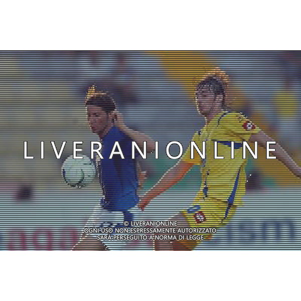 AGUEDA (PORTOGALLO) 26 MAGGIO 2006 ITALIA-UCRAINA EUROPEI UNDER 21 NELLA FOTO: PASQUALE FOGGIA CON MILEVSKIJ FOTO BELLINI / AG. ALDO LIVERANI