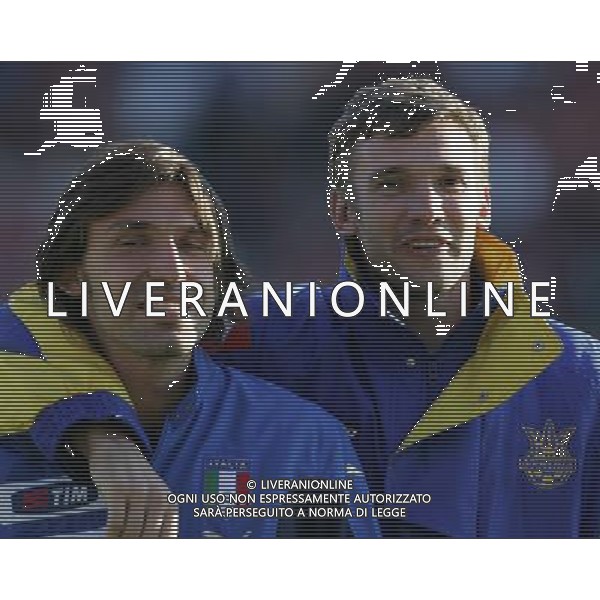 LOSANNA 2 GIUGNO 2006 ITALIA - UCRAINA AMICHEVOLE NELLA FOTO: SHEVCHENKO E PIRLO FOTO LUZZANI / AG. ALDO LIVERANI