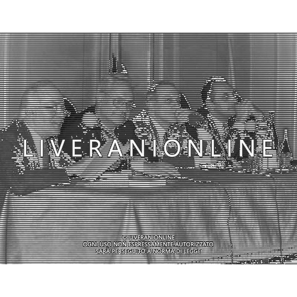 da dx Porzio, Badini, Cavallari e o scrittore Enzo Siciliano ph archivio giovanni liverani/ag. aldo liverani