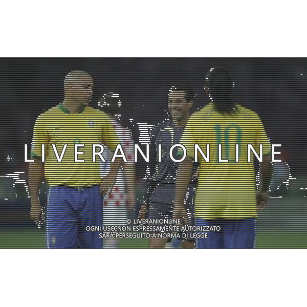 Berlino (ger) 13-06-2006 World Cup Germany 2006 brasile-croazia 1 : 0 nella foto ronaldo, ronaldinho e archundia ph marco luzzani/ag aldo liverani s.a.s.