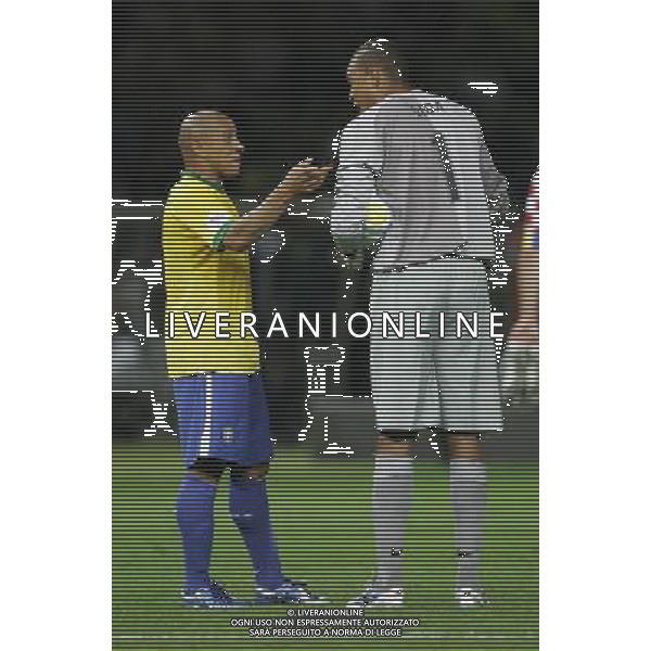 Berlino (ger) 13-06-2006 World Cup Germany 2006 brasile-croazia 1 : 0 nella foto cafu\' e roberto carlos ph marco luzzani/ag aldo liverani s.a.s.