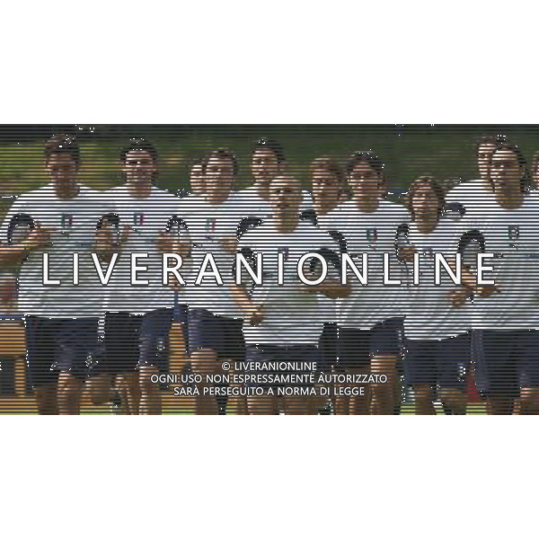 Duisburg 14 giugno 2006 Allenamento della nazionale italiana presso il centro sportivo MSV Duisburg nella foto: il gruppo degli azzurri durante l\'allenamento foto Andry / Ag. Aldo Liverani