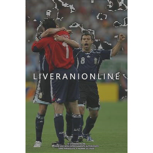 ARGENTINA-SERBIA MONTENEGRO GERMANIA 2006 16/06/2006 NELLA FOTO esultanza argentina FOTO MARCO LUZZANI-AGENZIA ALDO LIVERANI