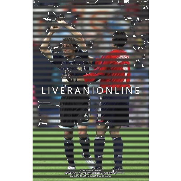 Gelsenkirchen 16-06-2006 Worl Cup Germany 2006 Argentina-Serbia Montenegro 6:0 nella foto Heinze e abbondanzieri esultano ph marco luzzani/ag aldo liverani s.a.s.