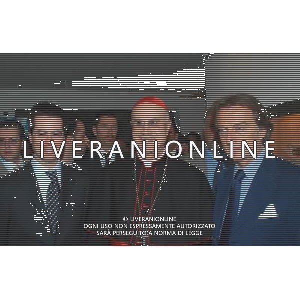 IL CARDINALE TARCISO BERTONE CON LUCA CORDERO DI MONTEZEMOLO E MATTEO COLANINNO FOTO AG ALDO LIVERANI