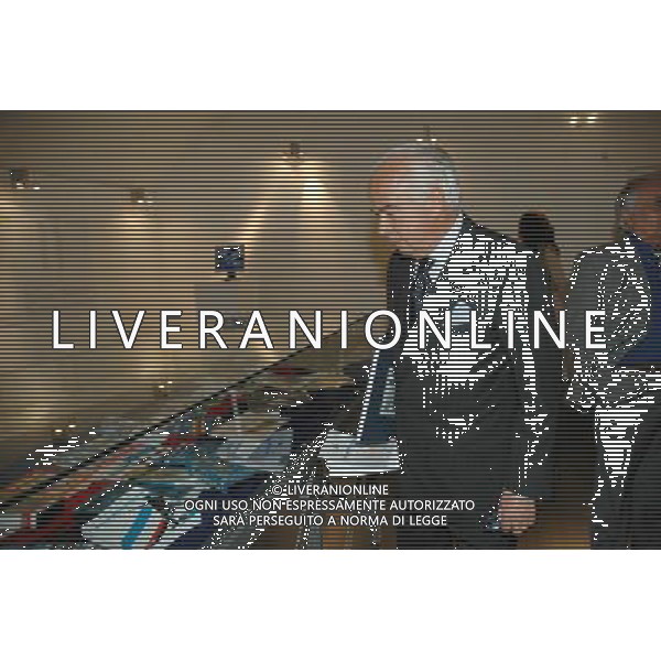 Genova, 15/06/06 Inaugurazione della mostra \'Semper uniti in gloria. I sessant\'anni della Sampdoria\' Nella foto: Il Presidente Riccardo Garrone osserva le pubblicazioni storiche riguardanti l\'U.C. Sampdoria ph alessandro pintimalli / ag aldo liv