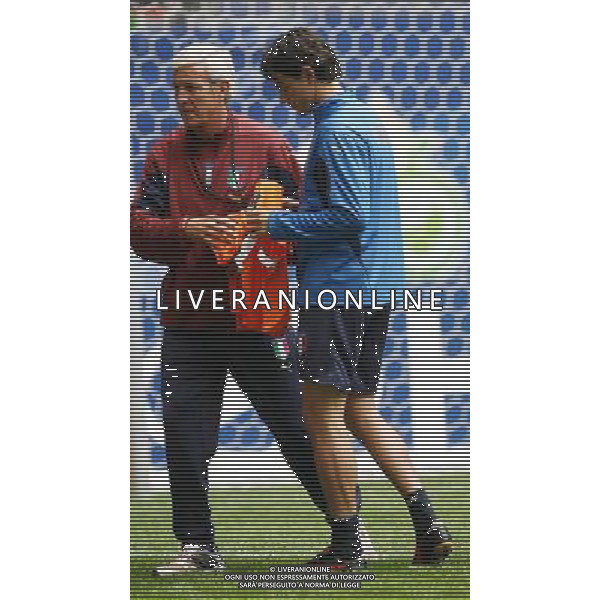 Hamburg 21 giugno 2006 Allenamento ufficiale della nazionale italiana presso il Fifa World Cup Stadium di Hamburg nella foto: Lippi Marcello e Inzaghi Filippo foto Andry / Ag. Aldo Liverani