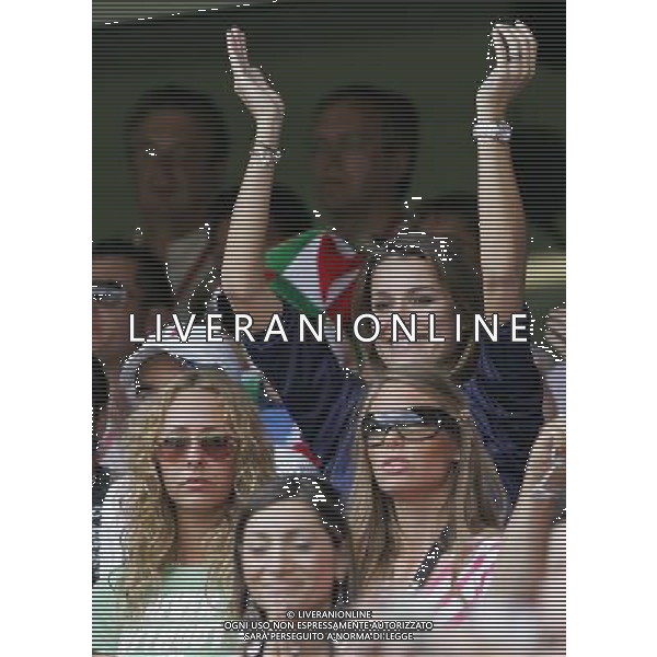 Italia - Australia mondiali Germania 26/06/2006 nella foto blasi ilary moglie di totti e seredova alena fidanzata di buffon in tribuna ph luzzani/ag. aldo liverani