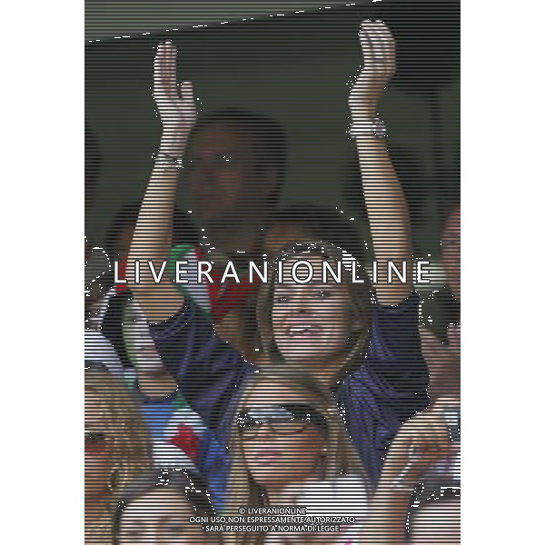 Italia - Australia mondiali Germania 26/06/2006 nella foto blasi ilary moglie di totti e seredova alena fidanzata di buffon in tribuna ph luzzani/ag. aldo liverani