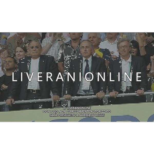 Italia - Australia mondiali Germania 26/06/2006 nella foto gigi riva con giancarlo abete e antonello valentini in tribuna ph luzzani/ag. aldo liverani