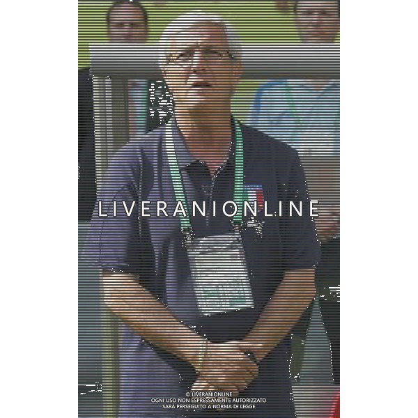 Italia - Australia mondiali Germania 26/06/2006 nella foto marcello lippi durante l\'inno nazionale ph luzzani/ag. aldo liverani